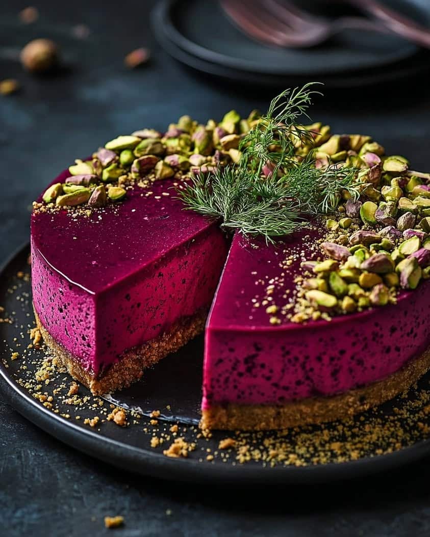 beetroot feta cheesecake