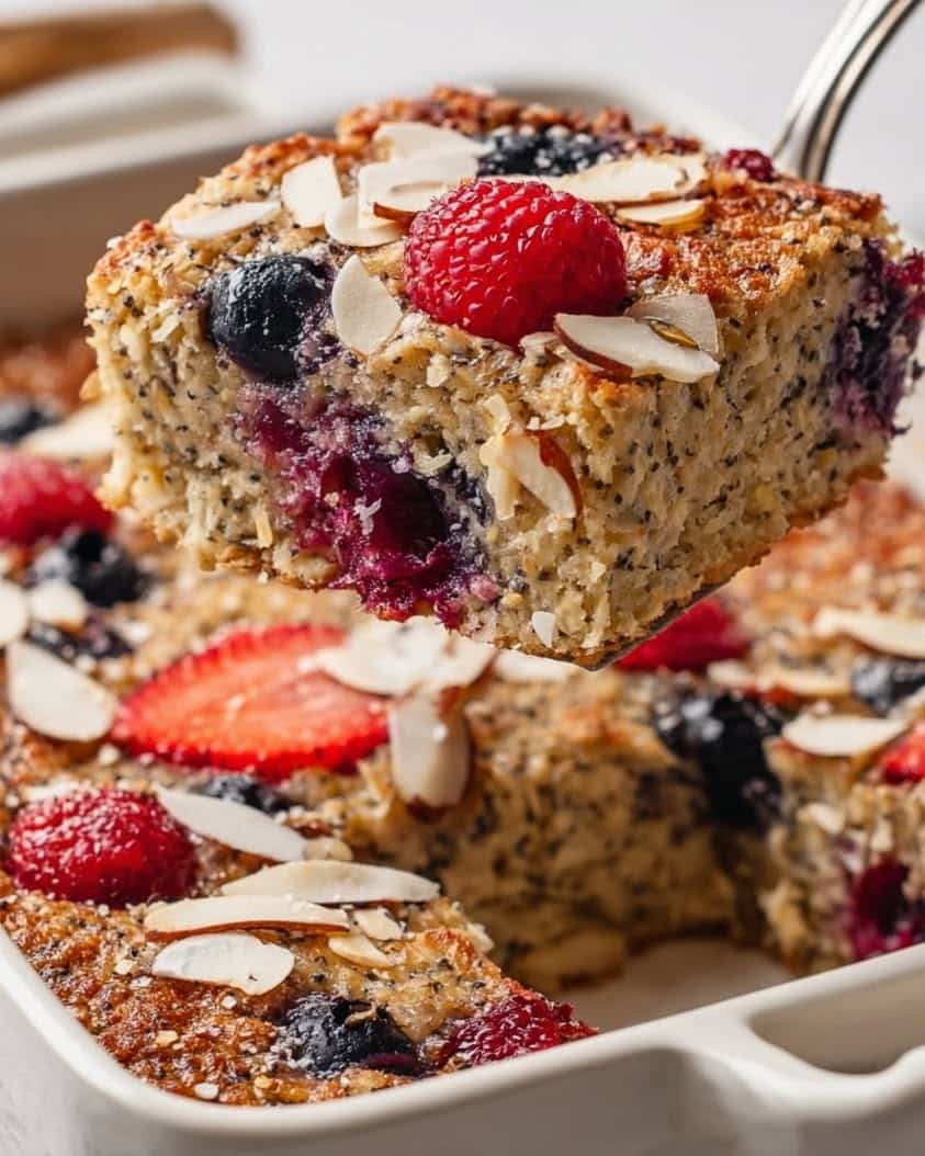 triple berry oat bake
