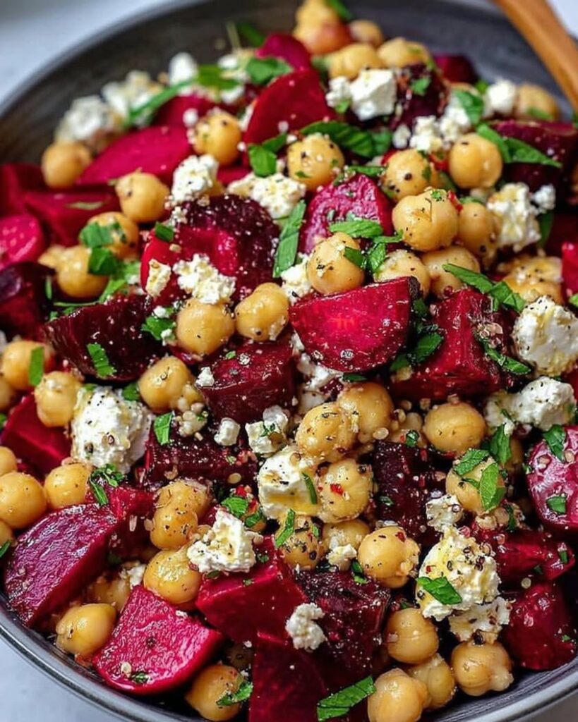 Chickpea Beet Feta Salad