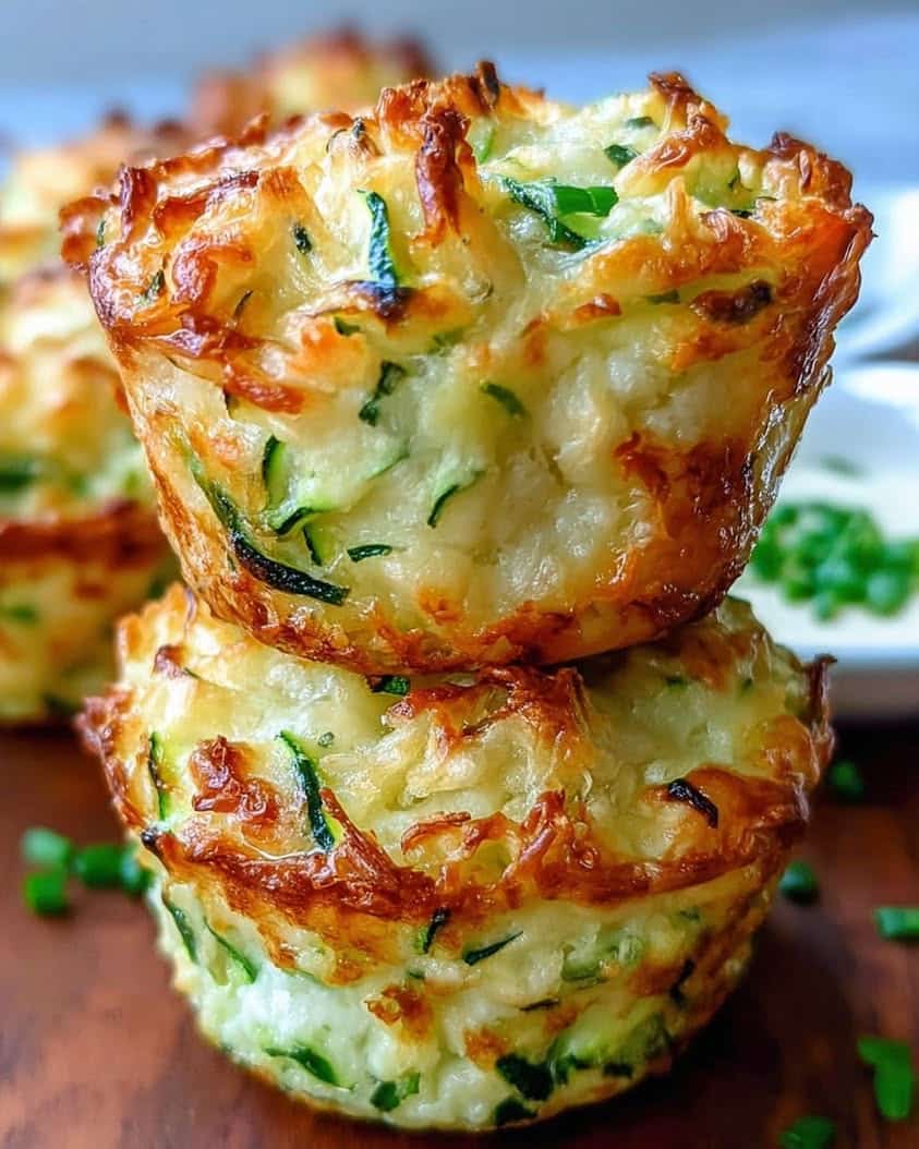 Crispy Parmesan Zucchini Potato Muffins 1