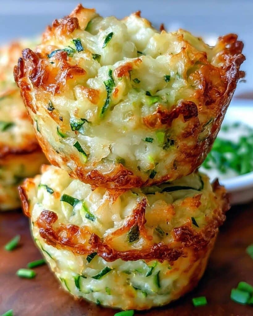 Crispy Parmesan Zucchini Potato Muffins