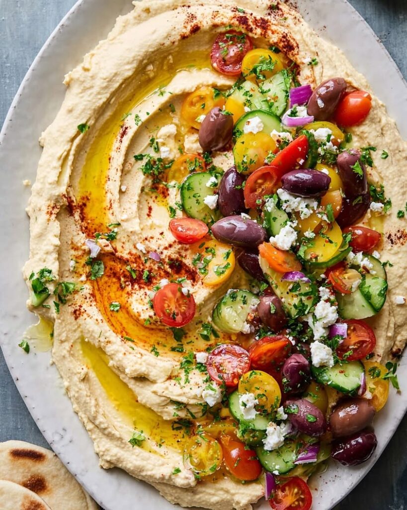 Greek Style Loaded Hummus 1