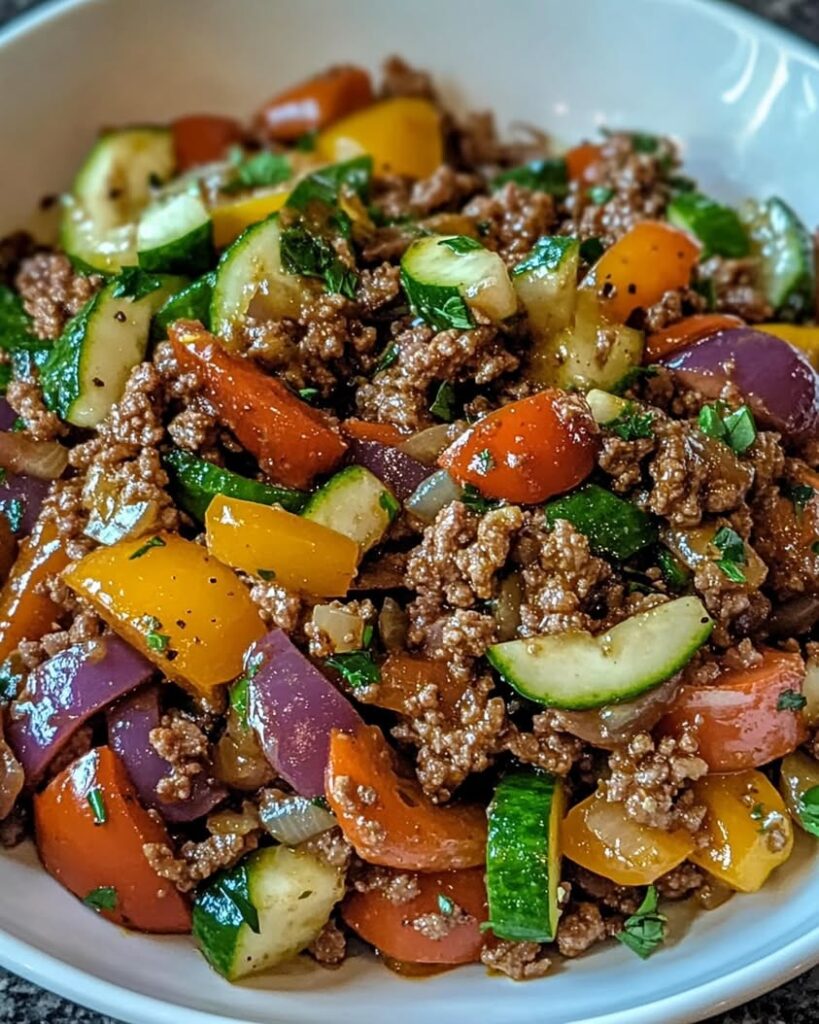 Mediterranean Ground Beef Stir Fry