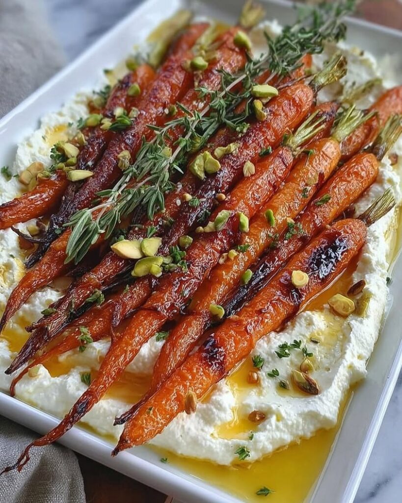 Roasted Carrots with Whipped Ricotta and Hot Honey
