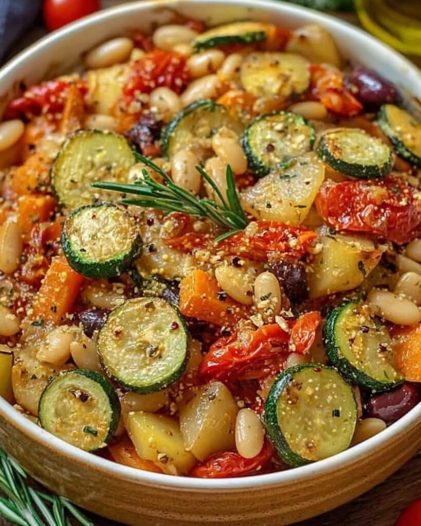 Rustic Roasted Vegetable Bake with Cannellini Beans