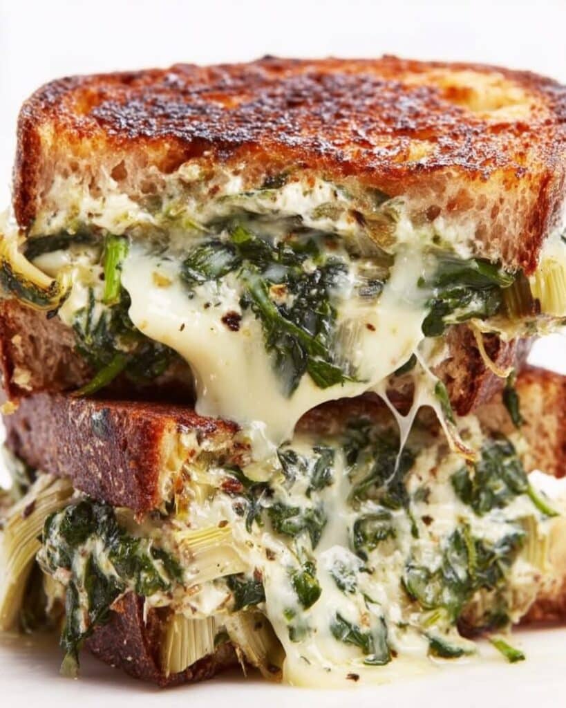 Spinach and Artichoke Grilled Cheese