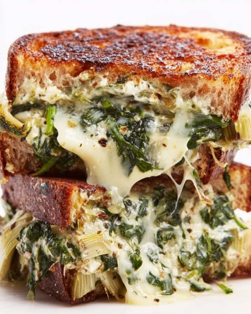 Spinach and Artichoke Grilled Cheese