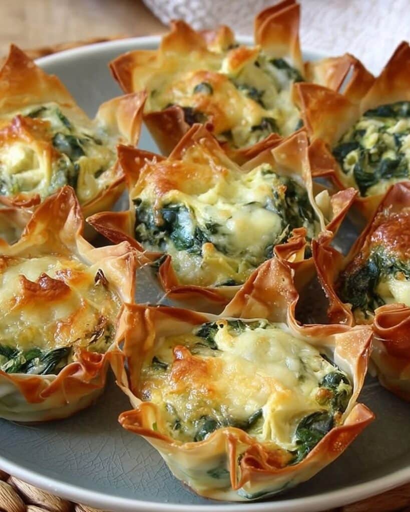 Spinach and Artichoke Wonton Cups 1