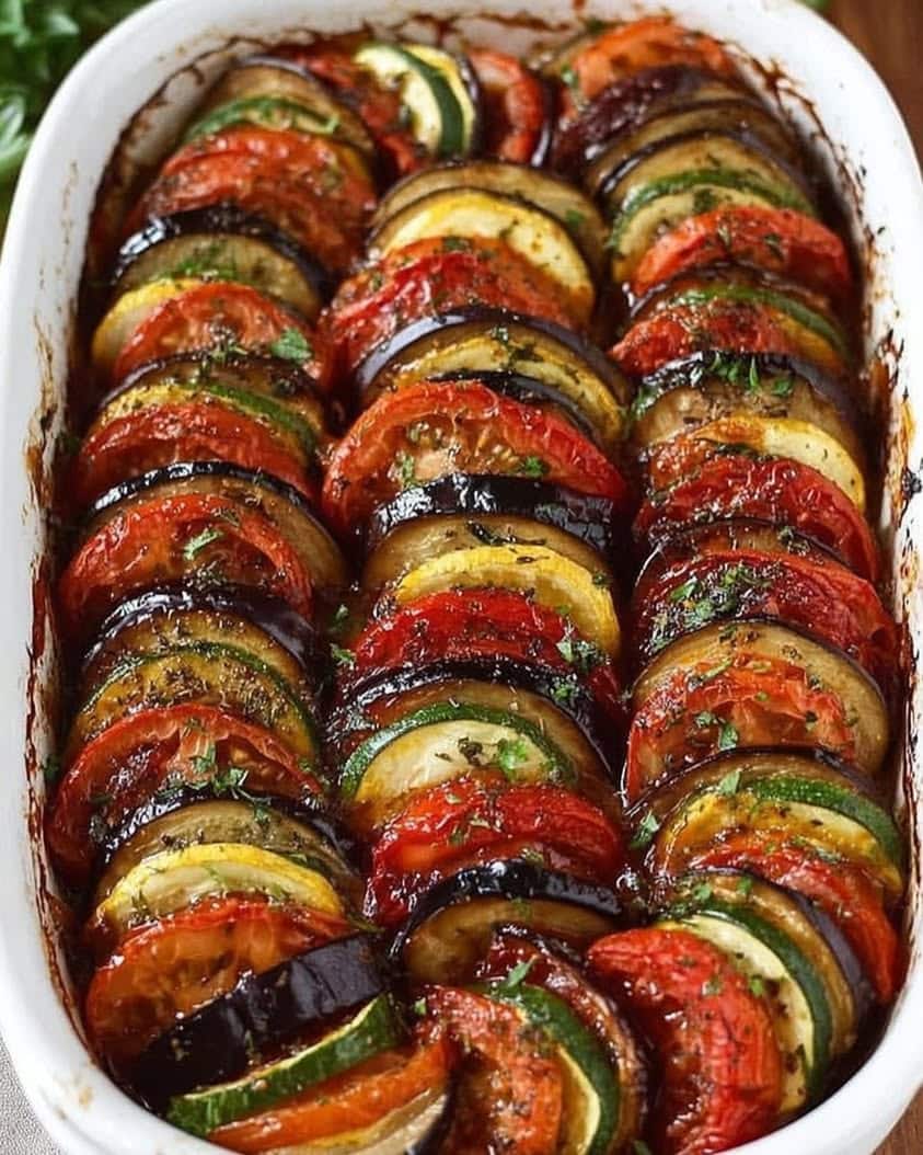 Easy Baked Ratatouille Recipe with Tomatoes, Zucchini, and Eggplant 1 Baked Ratatouille with Tomatoes Zucchini and Eggplant