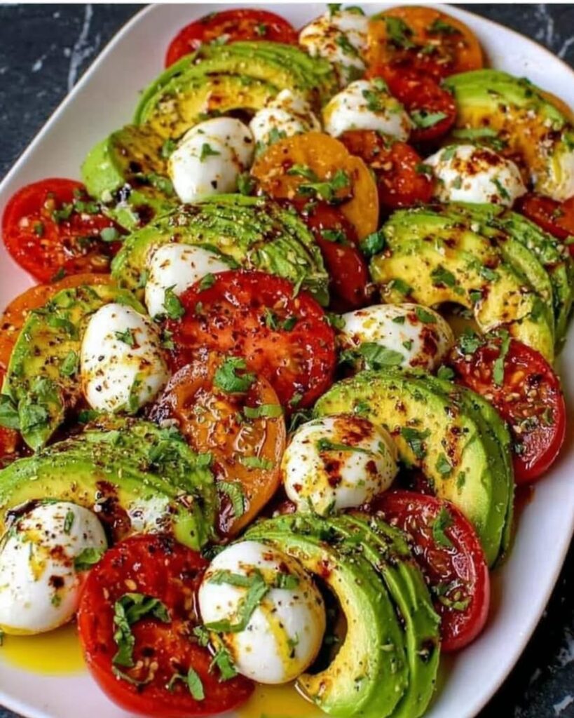Cheesy Avocado Caprese Platter