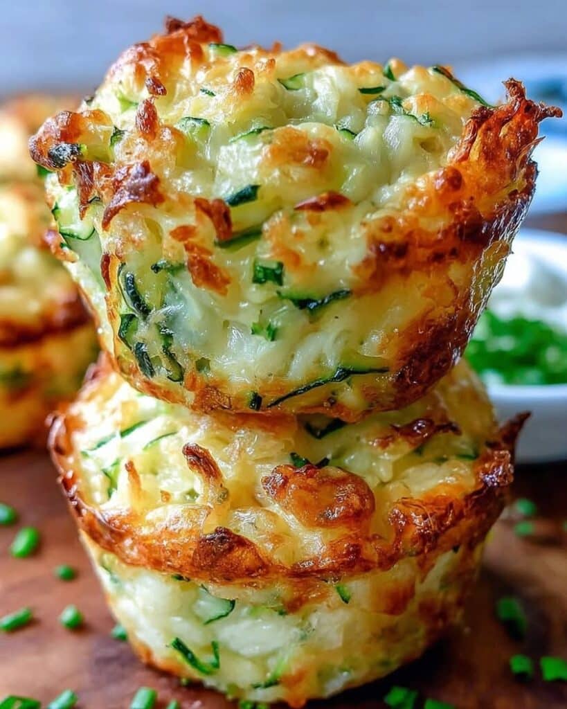 Crispy Parmesan Zucchini Potato Muffins 1