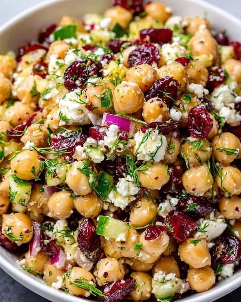 Bright Feta Cranberry Chickpea Salad with Zesty Lemon Vinaigrette 1 Feta and Cranberry Chickpea Salad with Lemon Vinaigrette 1
