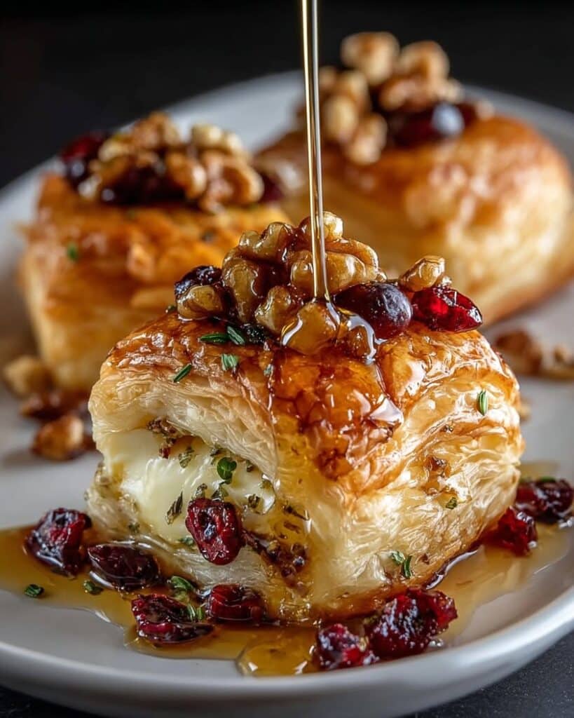 Flaky Puff Pastry with Brie Cranberries Toasted Walnuts