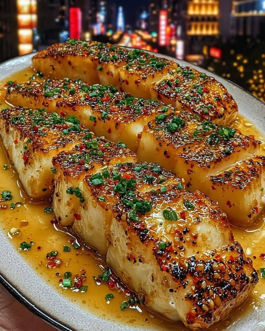 Garlic Butter Cod Strips with Sweet Chili Lime Sauce