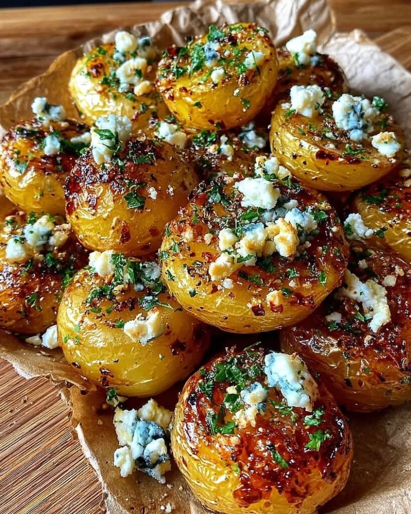 Golden Herb Potatoes with Goat Cheese Crumble