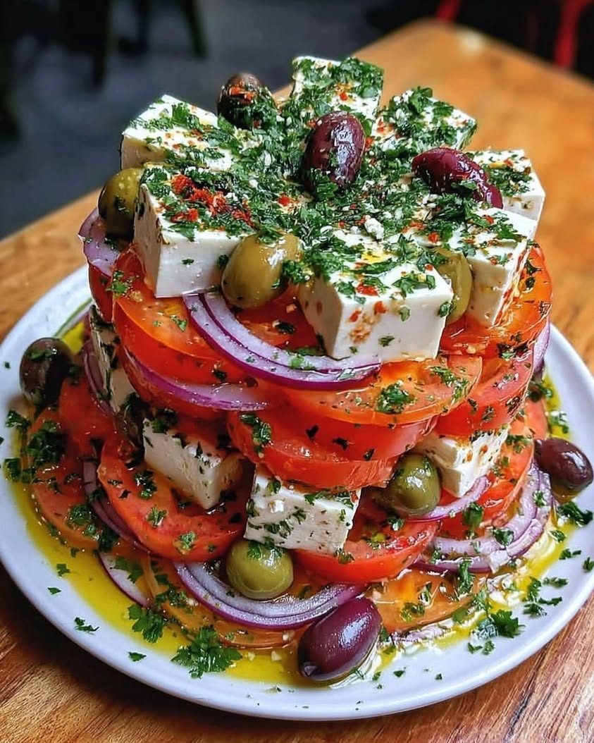 Greek Feta Salad Tower 2