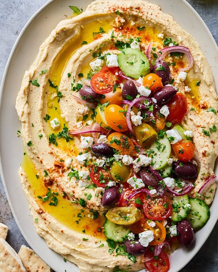 Greek Loaded Hummus: A Vibrant Mediterranean Appetizer Recipe 1 Greek Style Loaded Hummus 1