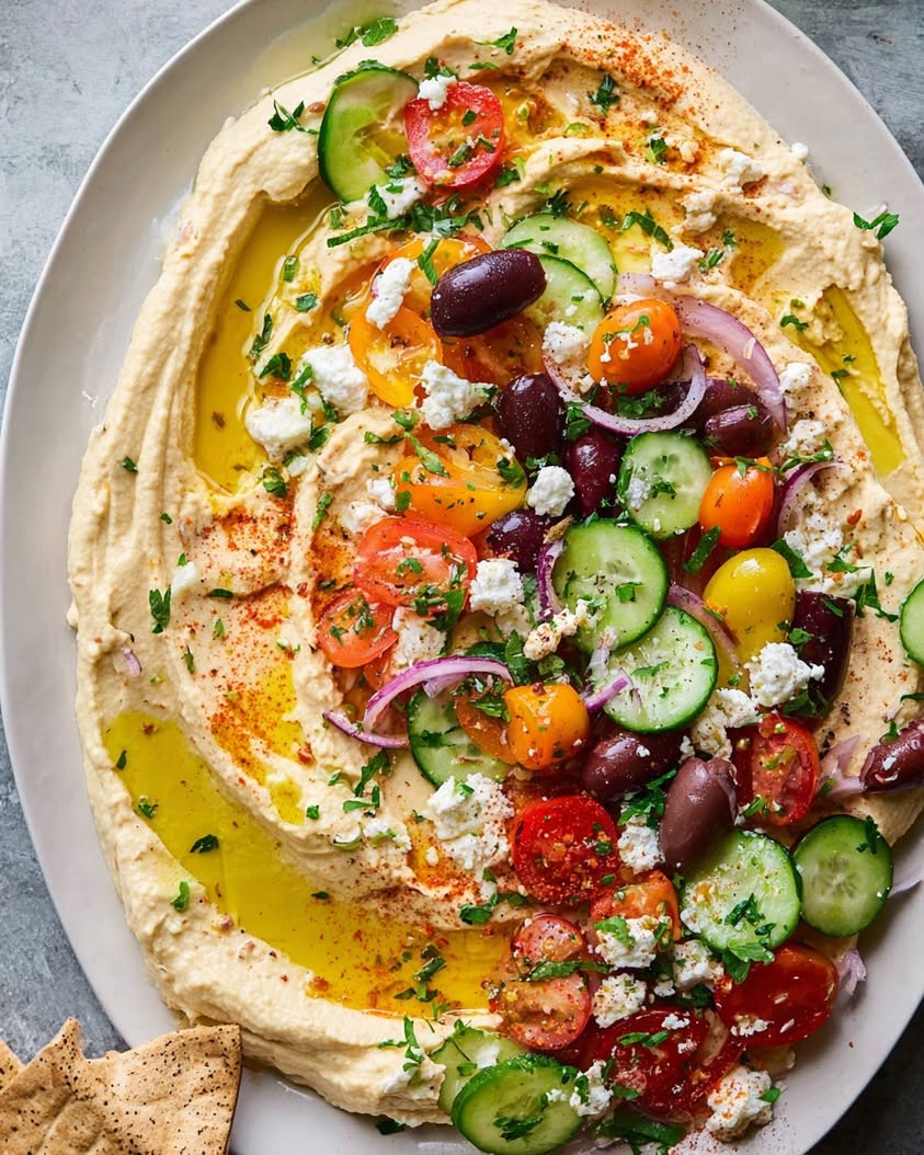 Greek Loaded Hummus: A Vibrant Mediterranean Appetizer Recipe 1 Greek Style Loaded Hummus