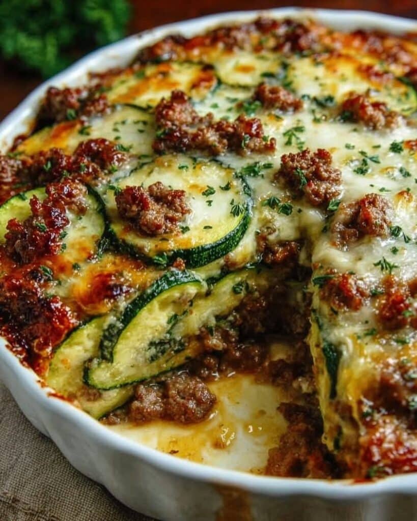 Ground Beef Zucchini Bake Low Carb 1