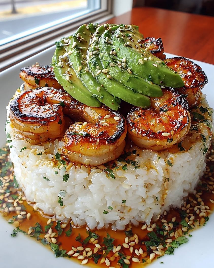 Honey Lime Shrimp and Avocado Rice Stack: A Fresh 20-Minute Meal 8 Honey Lime Shrimp Avocado Rice Stack 1