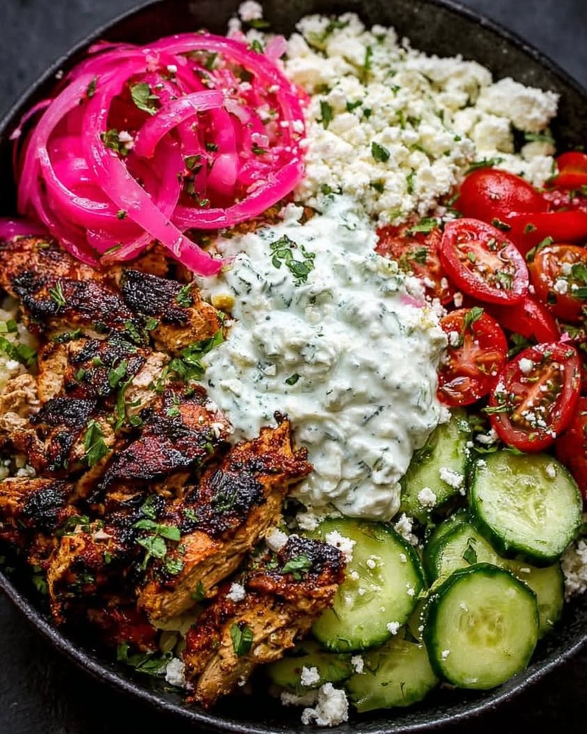 Loaded Mediterranean Chicken Power Bowl: A Flavorful & Healthy Meal 10 Loaded Mediterranean Chicken Power Bowl with Tzatziki Feta