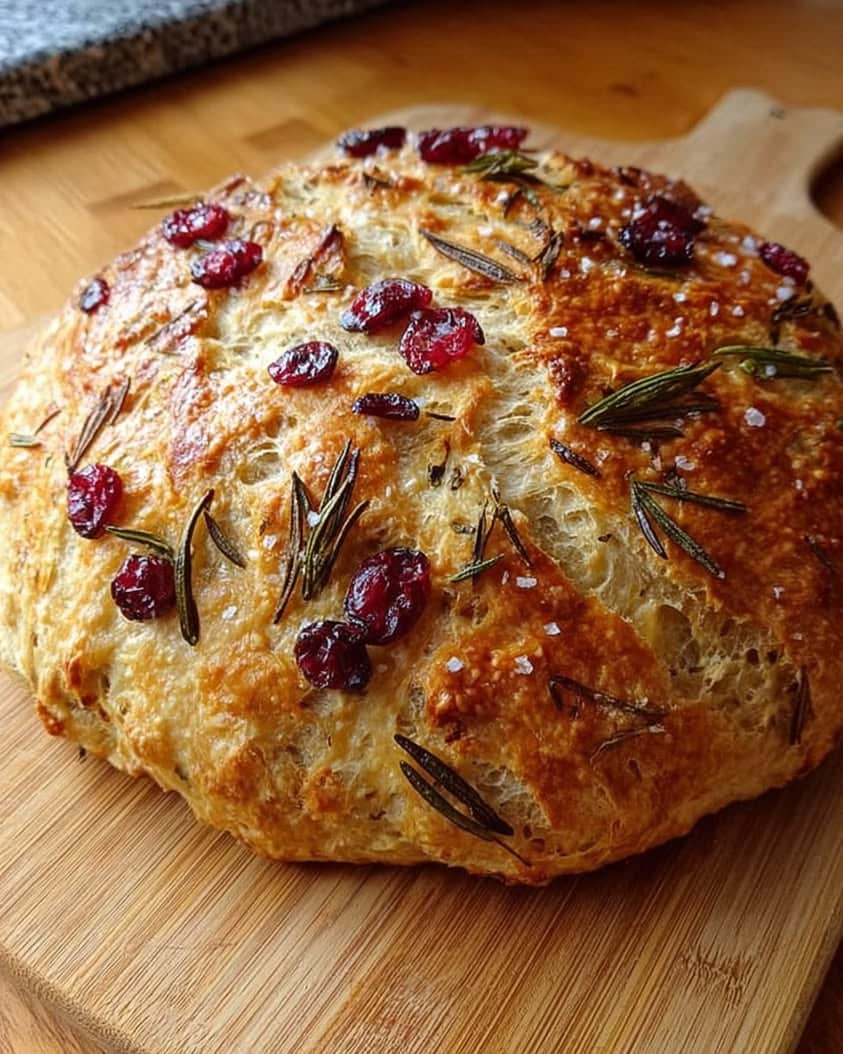No-Knead Rosemary Cranberry Bread with Olive Oil & Sea Salt 10 No Knead Rosemary Cranberry Bread with Olive Oil Sea Salt
