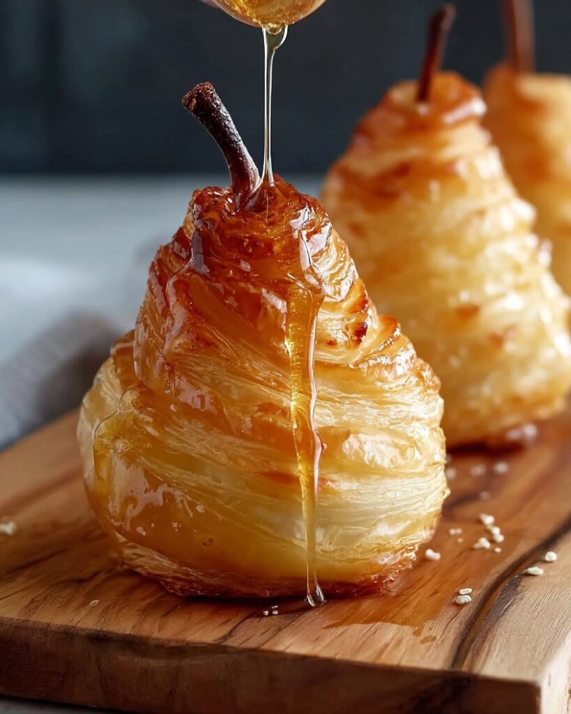 Pears in Puff Pastry with Brie Honey