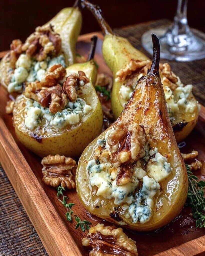 Roasted Pears with Blue Cheese and Walnuts