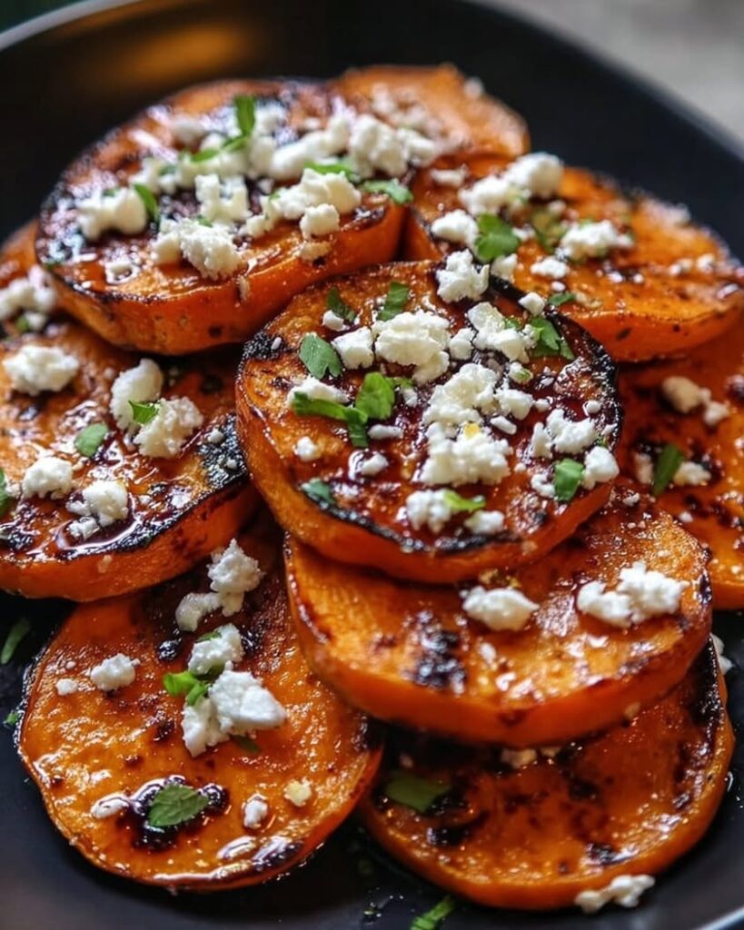 Roasted Sweet Potato Rounds with Honey and Feta 1