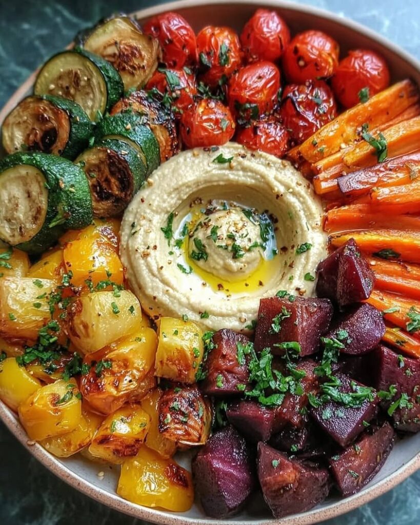 Roasted Veggie and Hummus Bowl 1