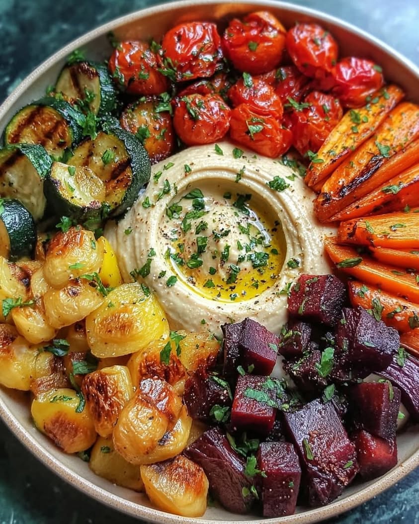 The Ultimate Roasted Veggie and Hummus Bowl Recipe for Easy Lunches 1 Roasted Veggie and Hummus Bowl 2
