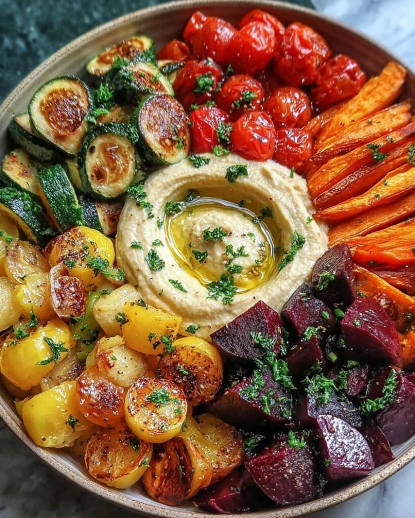 Roasted Veggie and Hummus Bowl