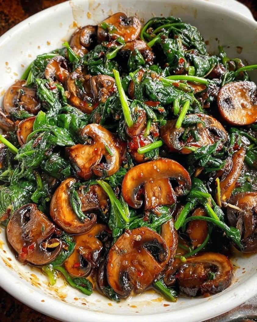 Sautéed Garlic Spinach and Mushrooms: A Simple, Flavorful Side Dish 1 Sauteed Garlic Spinach and Mushrooms 1