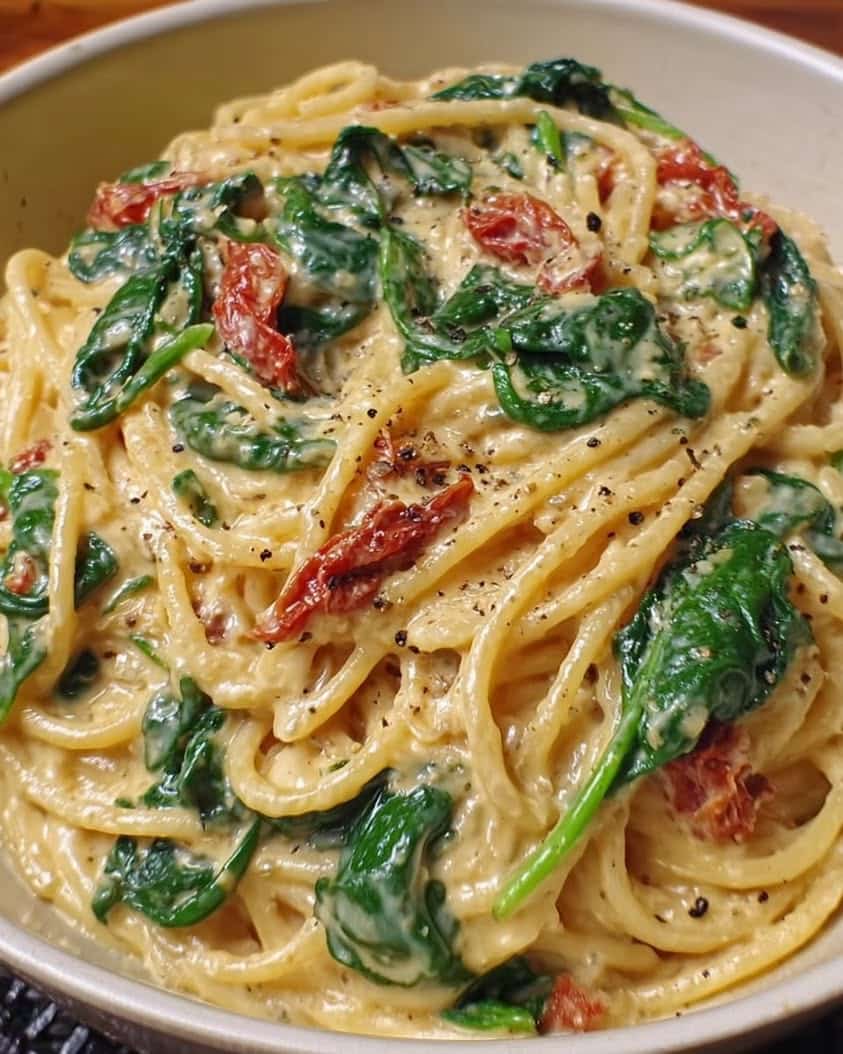Creamy Sun-Dried Tomato Pasta with Spinach Recipe 1 Spaghetti Spinach with Sun Dried Tomato Cream Sauce