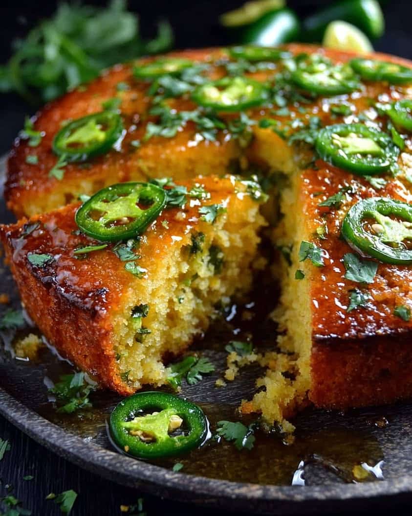 Spicy Sweet Jalapeno Cornbread with Zesty Lime Drizzle 1