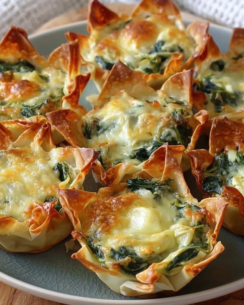 Spinach and Artichoke Wonton Cups