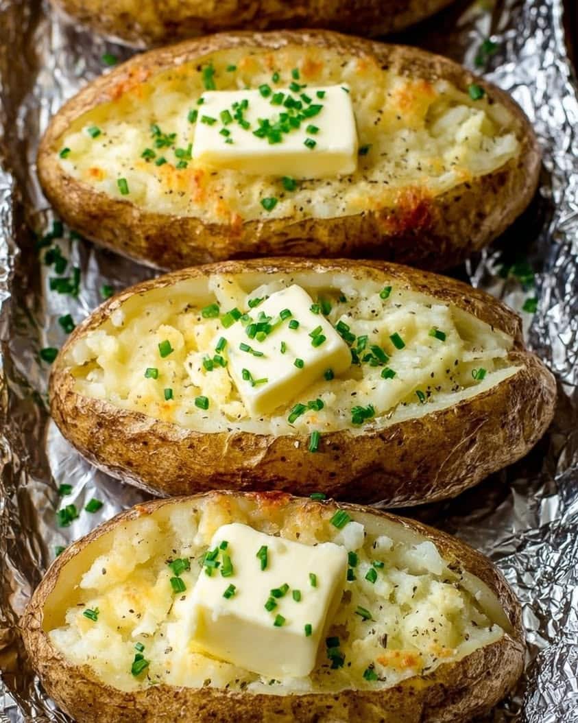 Perfectly Baked Potatoes with Chive Butter: A Simple, Foolproof Recipe