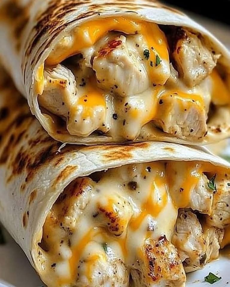 Cheesy Garlic Chicken Wraps Quick Easy Dinner Recipe