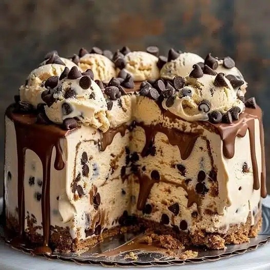 Chocolate Chip Cookie Dough Ice Cream Cake 1