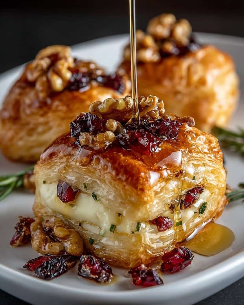 Flaky Brie and Cranberry Puff Pastry with Toasted Walnuts 1 Flaky Puff Pastry with Brie Cranberries Toasted Walnuts