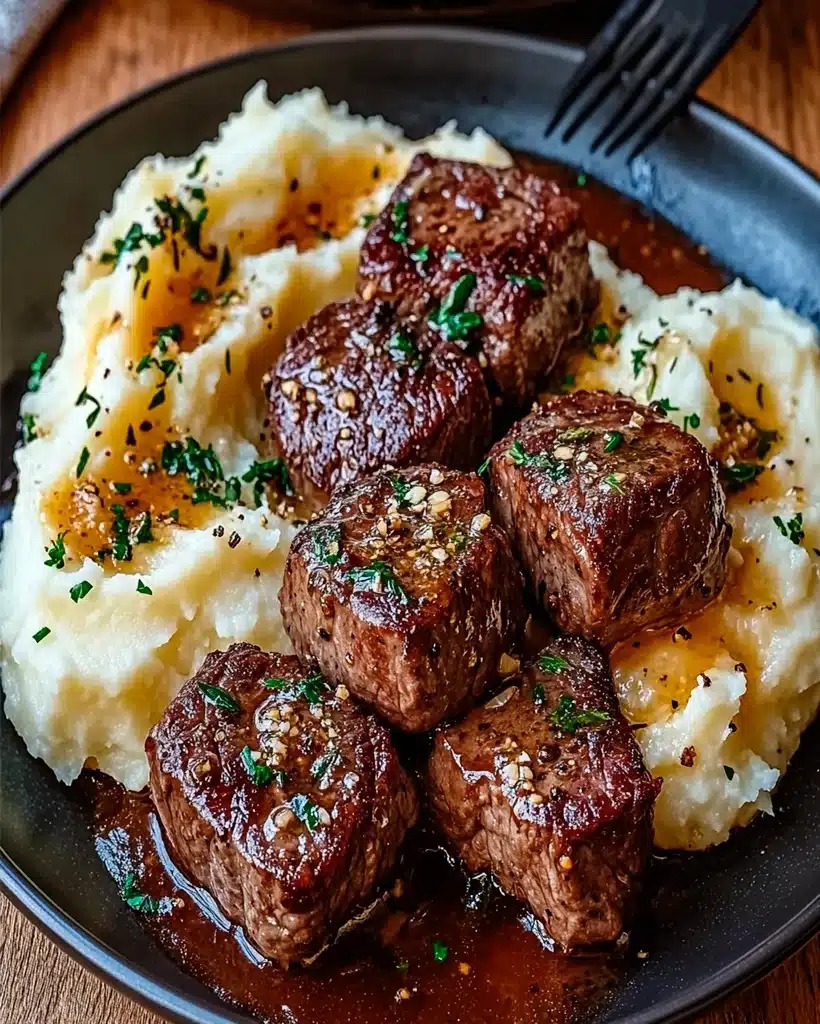 Garlic Butter Steak Bites Mash 🥩🧄