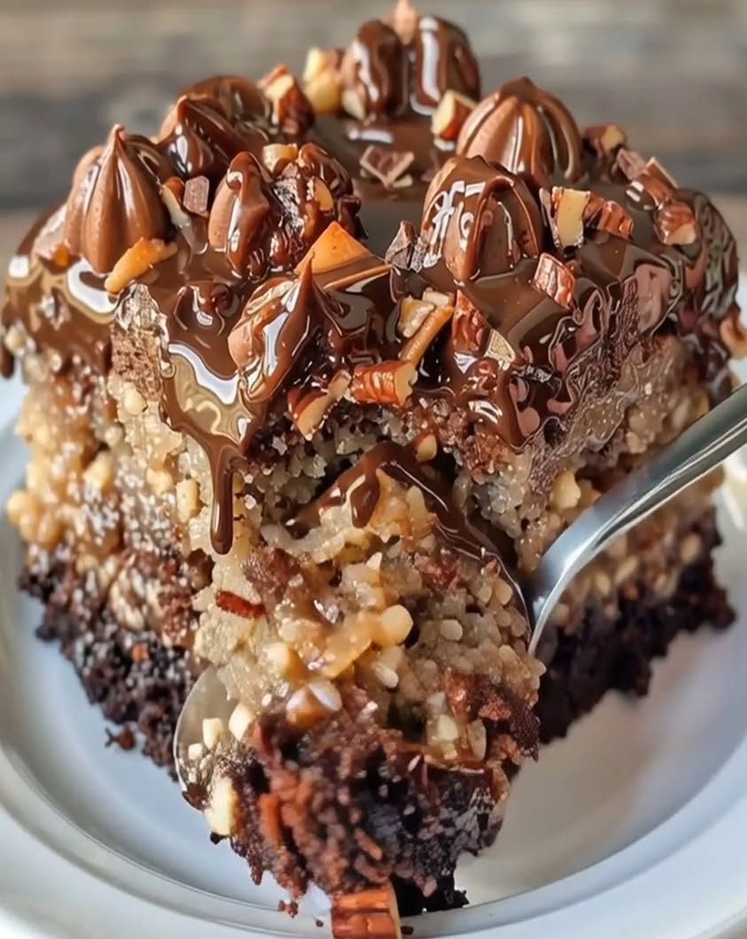 German Chocolate Poke Cake