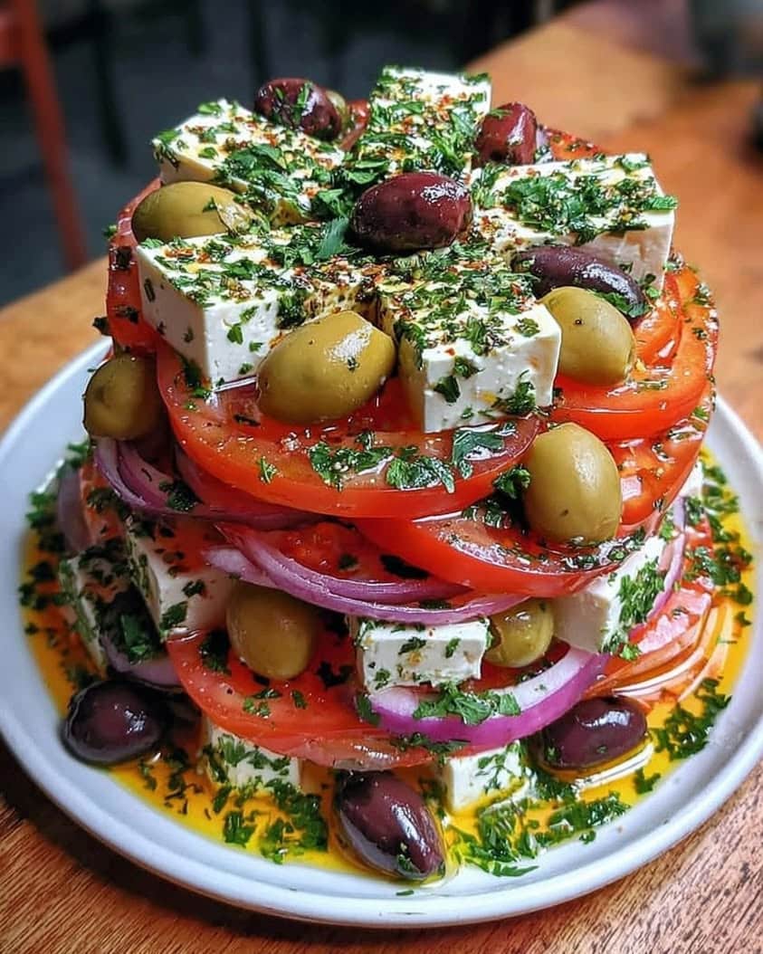 Craft a Stunning Greek Feta Salad Tower Recipe for Elegant Dining