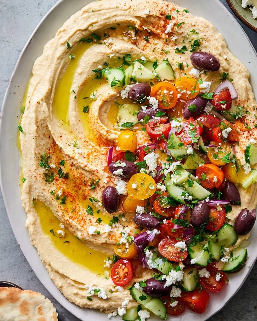 Greek Loaded Hummus: A Vibrant Mediterranean Appetizer Recipe 2 Greek Style Loaded Hummus