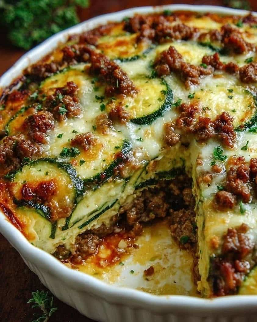 Ground Beef Zucchini Bake Low Carb