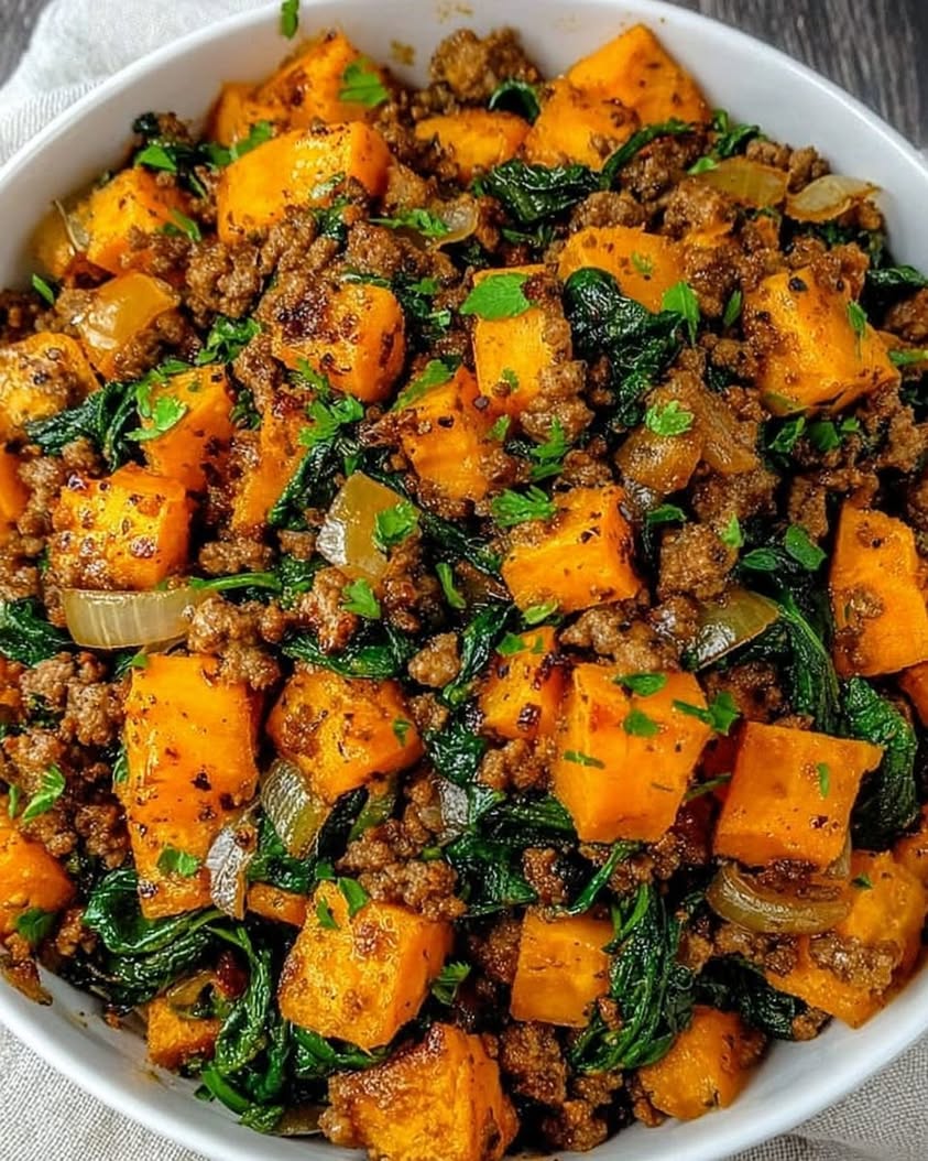 Ground Turkey and Sweet Potato Skillet Delight