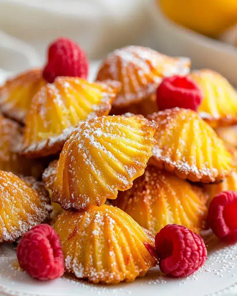 Lemon Raspberry Madeleines 🍋🍓