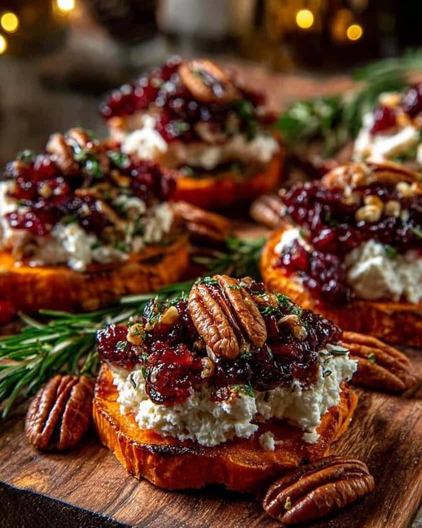 Maple-Glazed Sweet Potato with Ricotta and Cranberry Drizzle Recipe