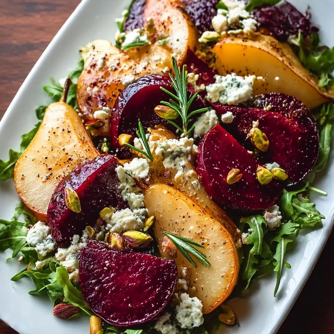 Roasted Beet Pear Salad