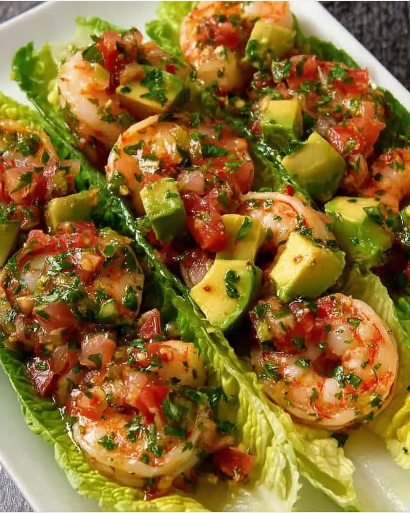 Shrimp Avocado Lettuce Boats 1